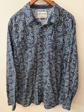 Cody James Western Shirt XL Paisley Print Button Down Cowboy